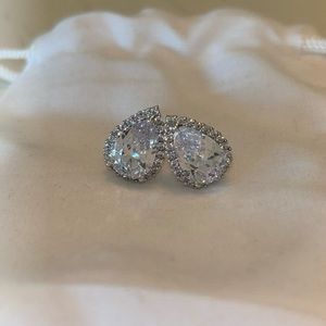 Tear Drop CZ Statement Earrings